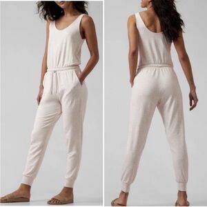 ATHLETA Balance Jumpsuit Gray Cream Heather Size Medium